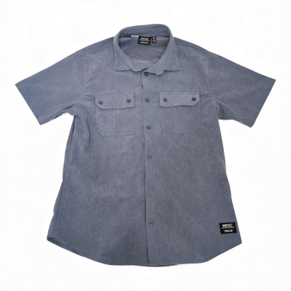 WESC‎ Men's Short-Sleeve Blue Button-Up Shirt - Size M
